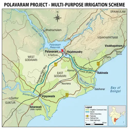 Polavaram Project Map - Andhra Pradesh Irrigation Scheme