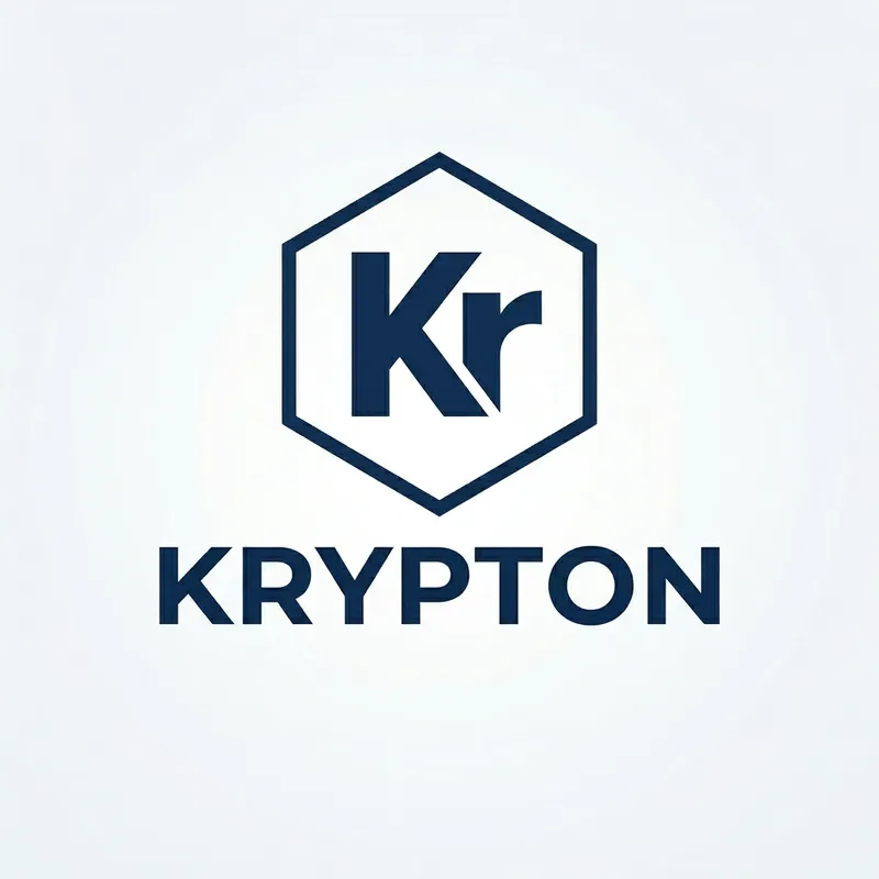 Modern Krypton Logo Design - Minimalist Vector Art