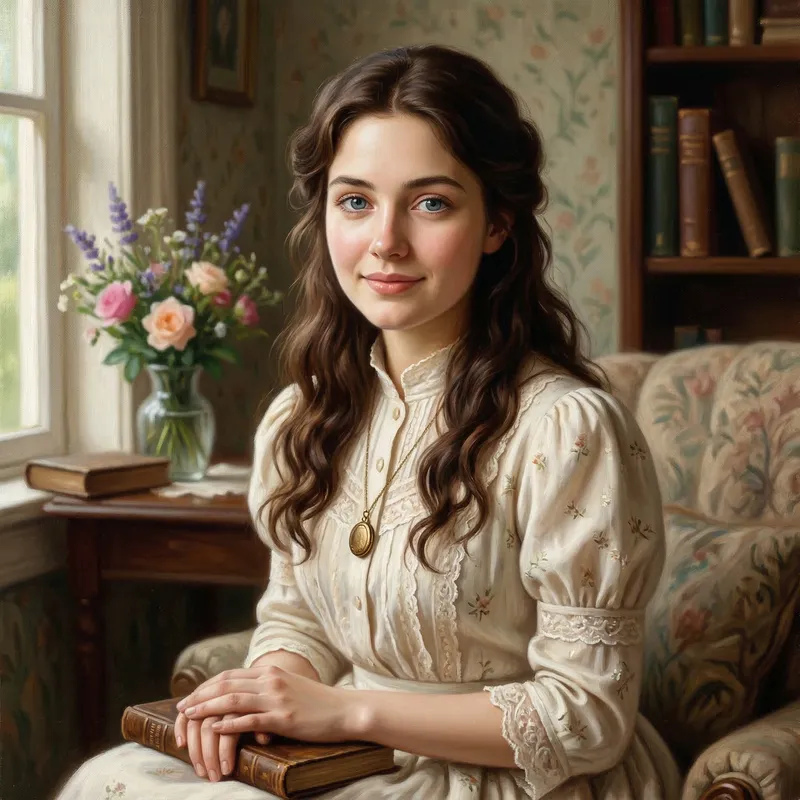 Charming Portrait of a Young Lady