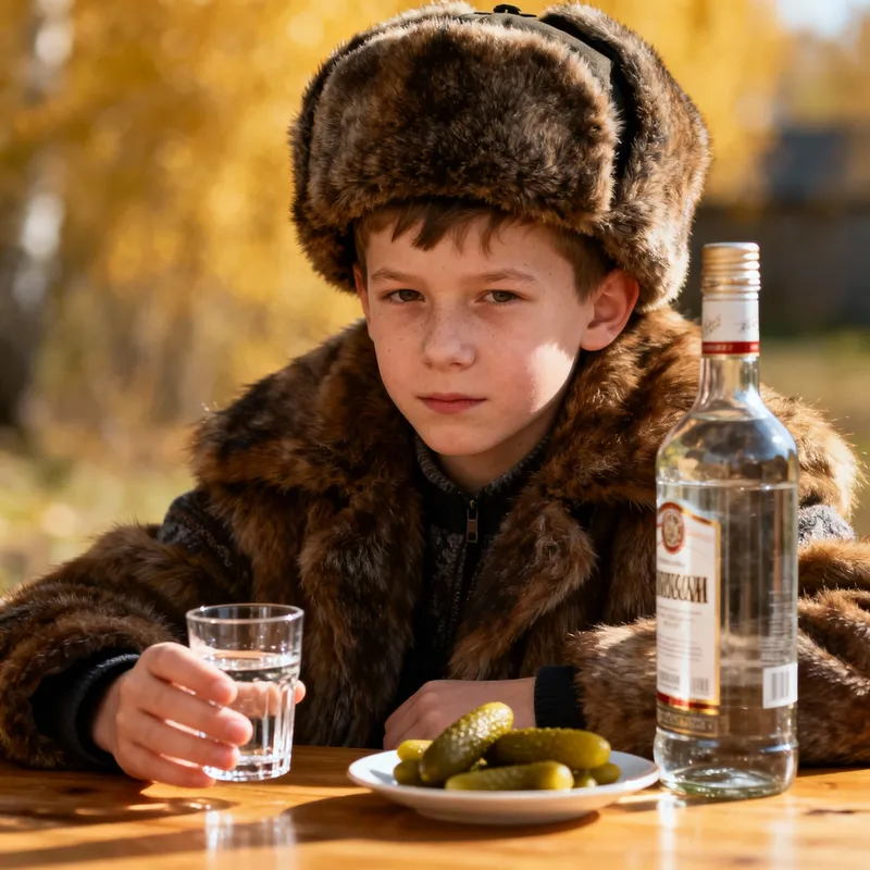 Stereotypes of Russian Boys Drinking Vodka