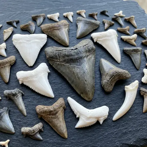 Shark Teeth Collection: Varied Shapes, Sizes & Species