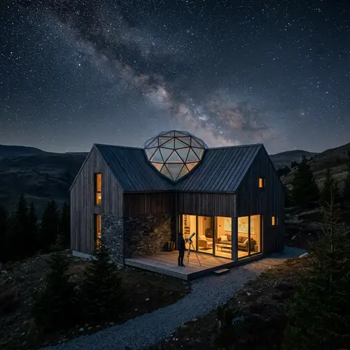 Stargazing Under a Glass Dome Roof