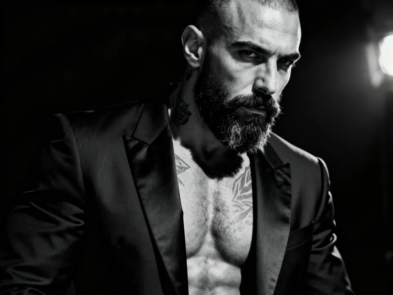 Commanding Elegance: A Modern Film Noir Portrait