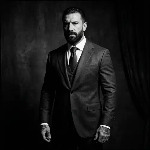 Commanding Elegance: A Modern Film Noir Portrait