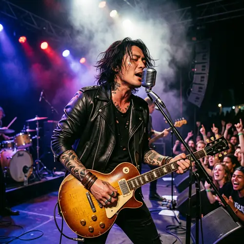 Asian Male Rockstar | Guitarist with Passionate Performance