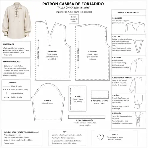 Printable A4 Forged Shirt Pattern
