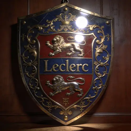 Leclerc Family Crest Shield - Hyper Detailed Design