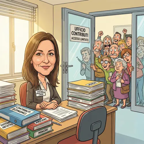 Cartoon Art of a Social Worker Helping Community