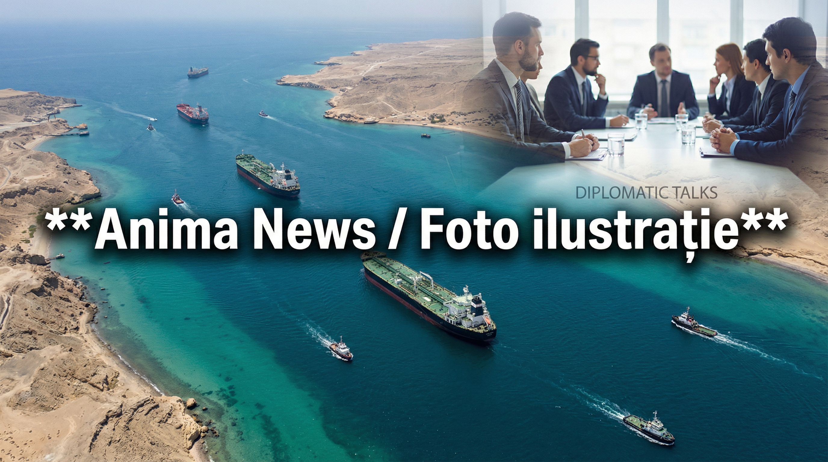 Strâmtoarea Hormuz cu nave și context diplomatic