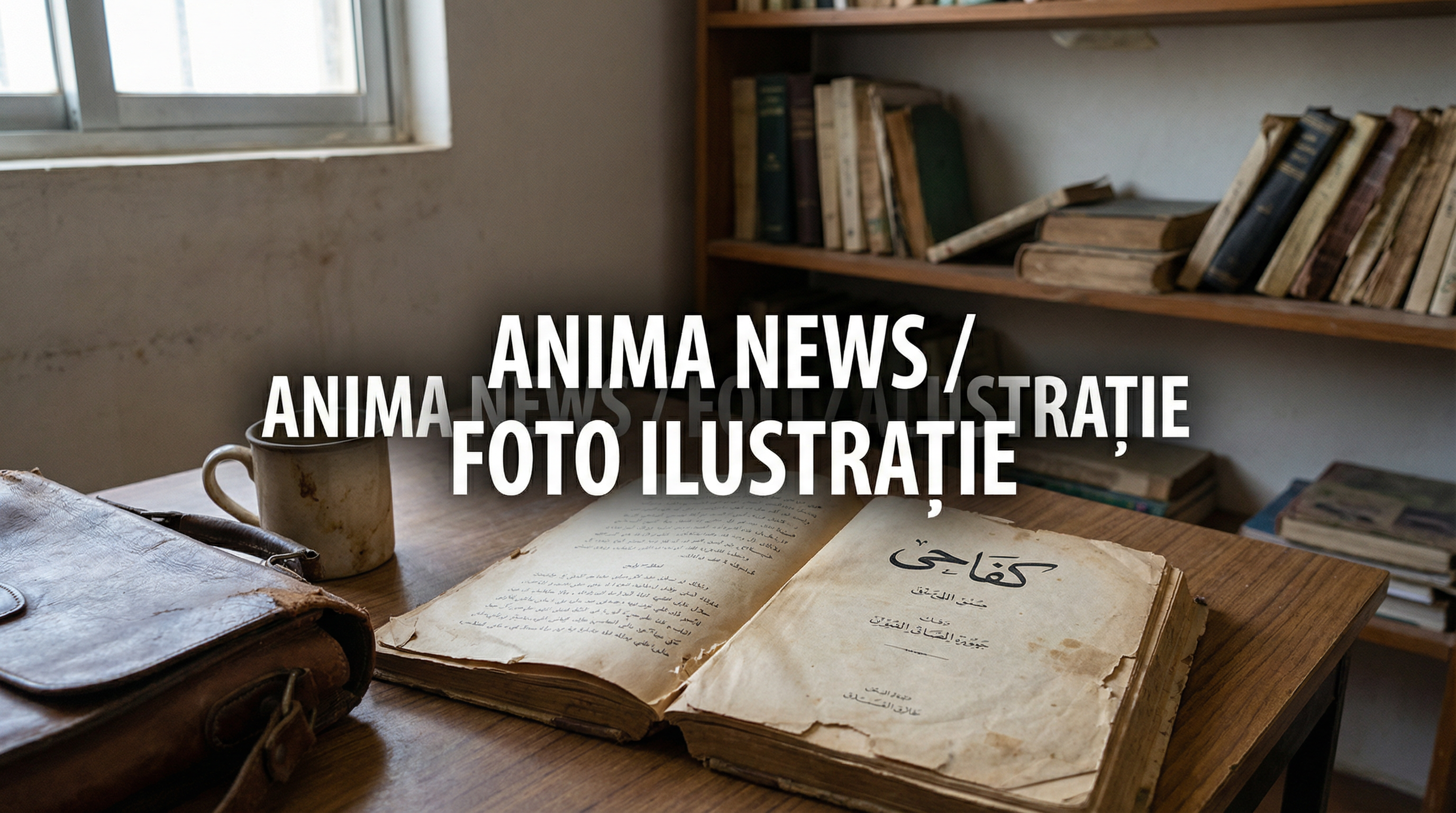 Imagine foto-realistă a unei cărți deschise Mein Kampf în limba arabă, așezată într-un cadru casnic. Watermark: Anima News / Foto ilustrație