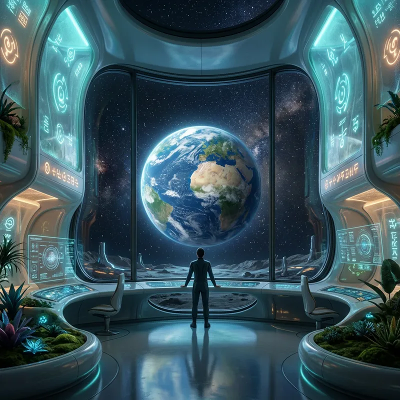 Gaze at Earth from an Extraterrestrial Room