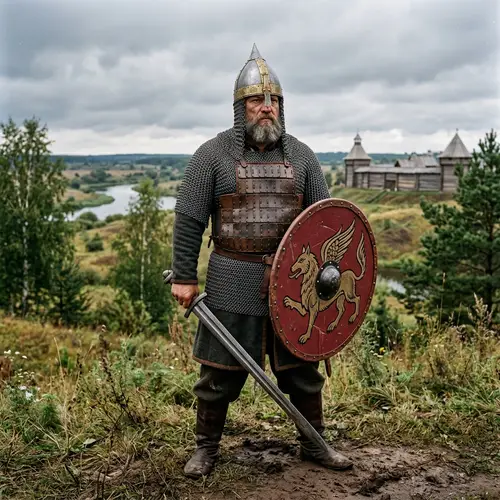 Ilya Muromets: Legendary Russian Hero in Traditional Warrior Attire