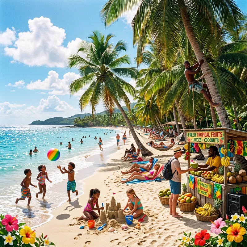 Vibrant Tropical Beach Fun: A Colorful Escape Vibrant Tropical Beach Fun: A Colorful Escape