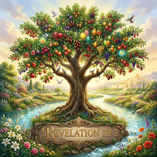 Revelation 22:2 Logo Design | Symbolic Tree of Life & Fruits