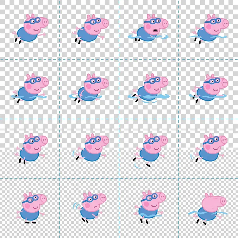 George from Peppa Pig Swimming Sprite Sheet George from Peppa Pig Swimming Sprite Sheet