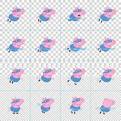 George from Peppa Pig Swimming Sprite Sheet