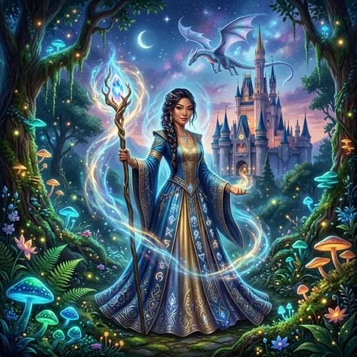 Asian Fantasy Female Character in Enchanting Forest | Castle & Dragon