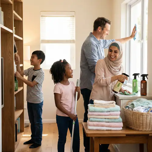 Multi-Cultural Family Cleaning Day | Eco-Friendly Household Chores