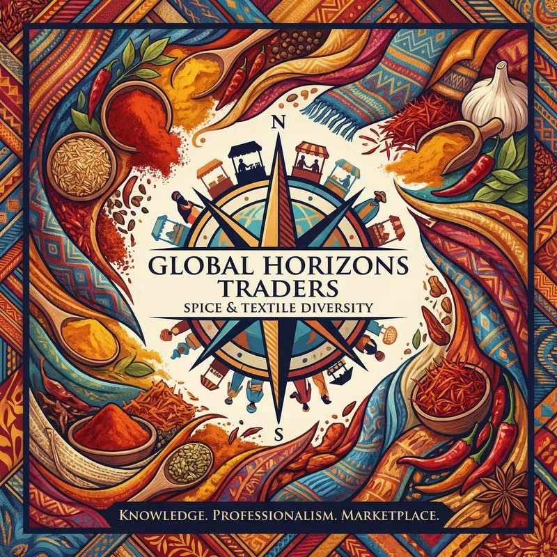 Vibrant Spice & Textile Trading: Bold Visuals for Professional Marketplace