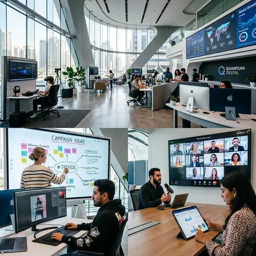 Futuristic Social Media Marketing Agency | High-Tech Gadgets & Diverse Team