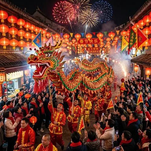Vibrant Chinese New Year Dragon Celebration