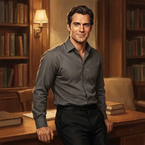 Sophisticated Man Portrait with Striking Blue Eyes