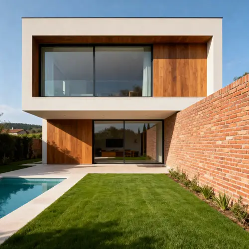 Modern Two-Story House with Garden and Pool