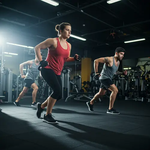 Vibrant Fitness Scene in a Modern Gym