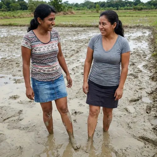 Fashion Meets Nature: Models in Mud