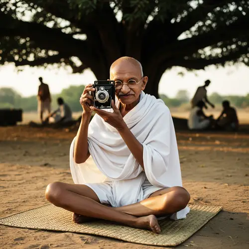 Iconic Public Figure with Traditional Indian Attire