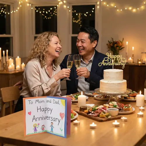 Heartwarming Anniversary Celebration: Mom & Dad, Elegant Couple