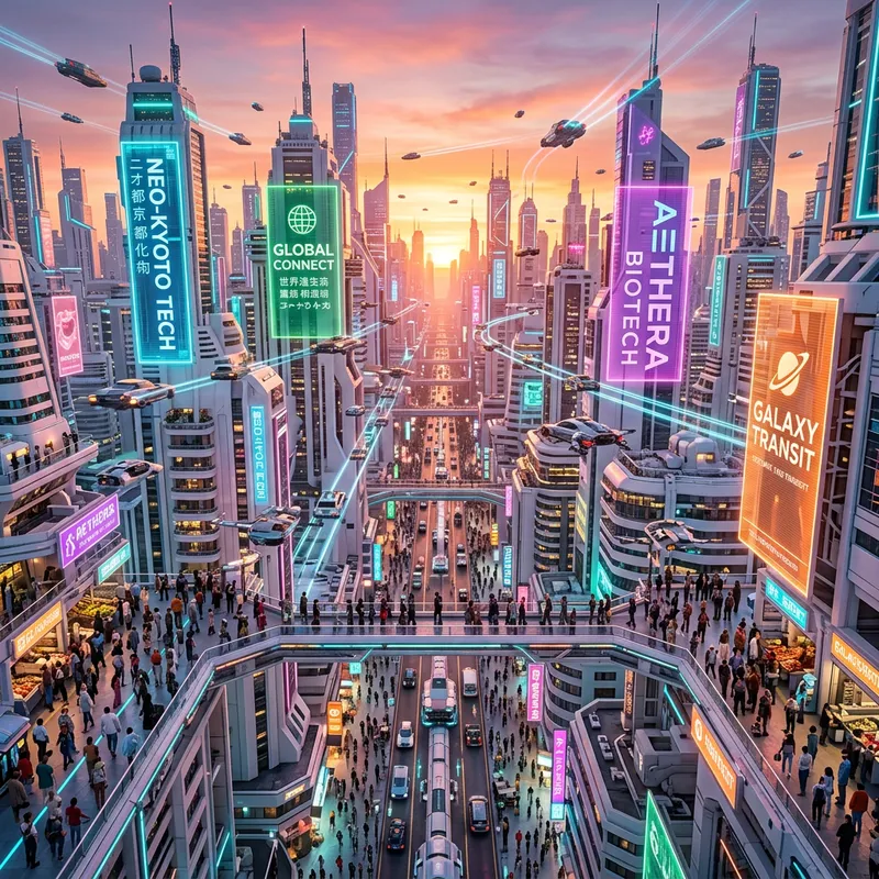 Futuristic Cityscape: A Drone's Eye View