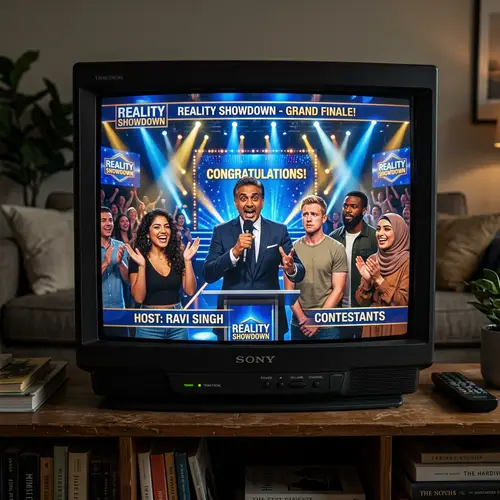 Exciting Reality Show Stage with Diverse Contestants