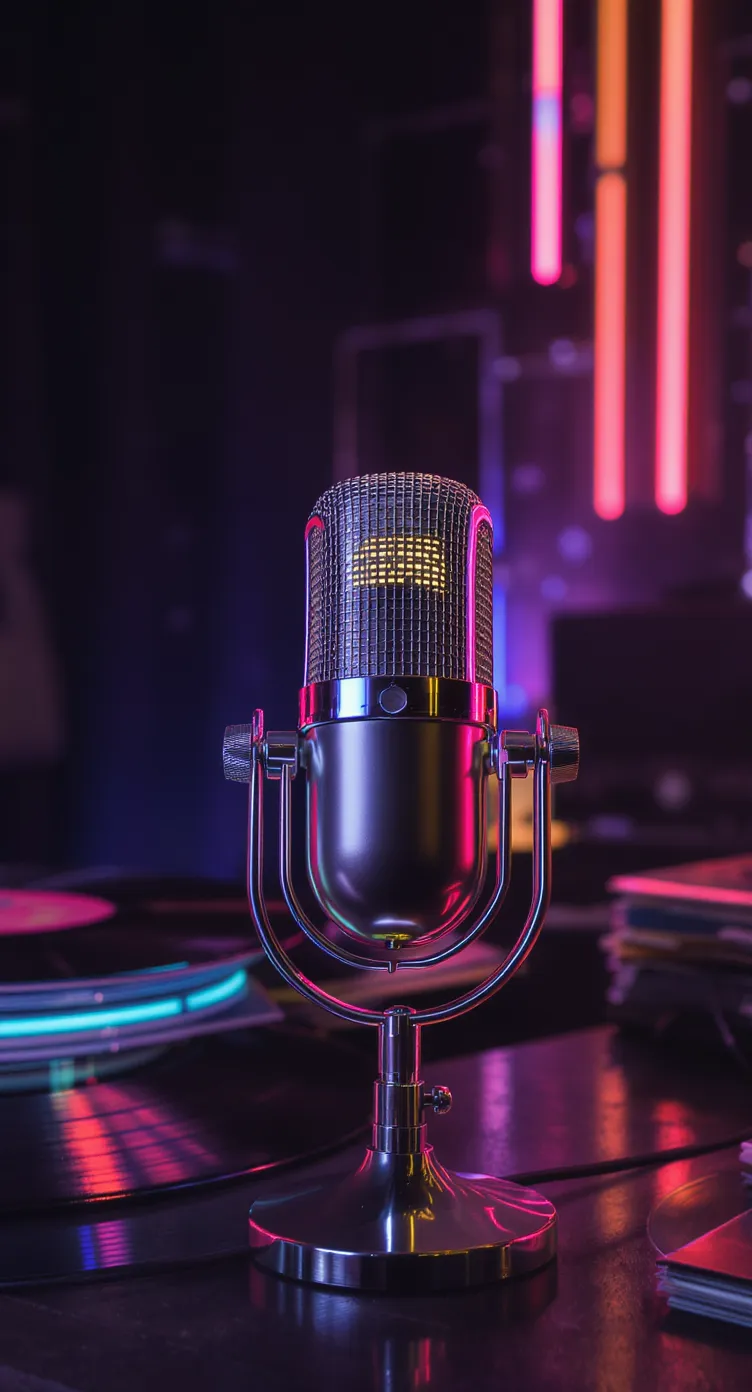 90s Eurodance Vibes: Retro Radio & Vinyl Records