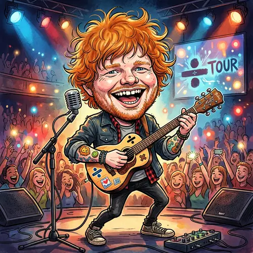 Caricature of Ed Sheeran - Unique Art Style