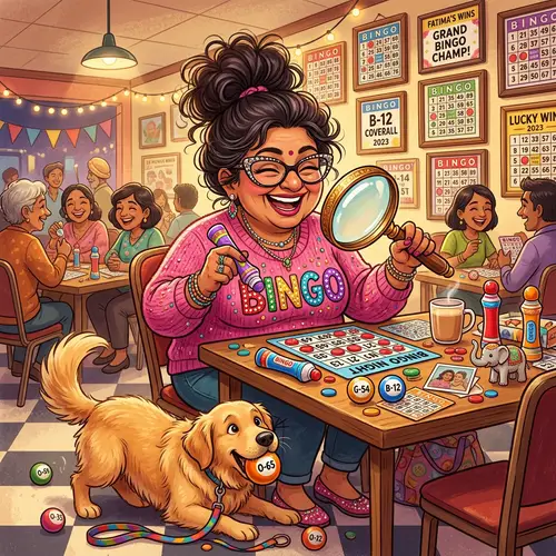 Funny Bingo Player Illustration with a Smile