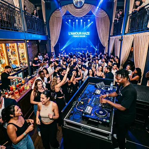 Chic French House Club with Vibrant Atmosphere
