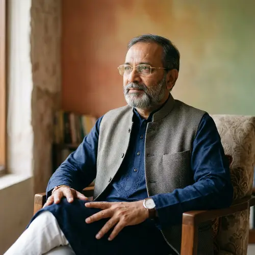 Middle-Aged South Asian Man Portrait in Traditional Dress