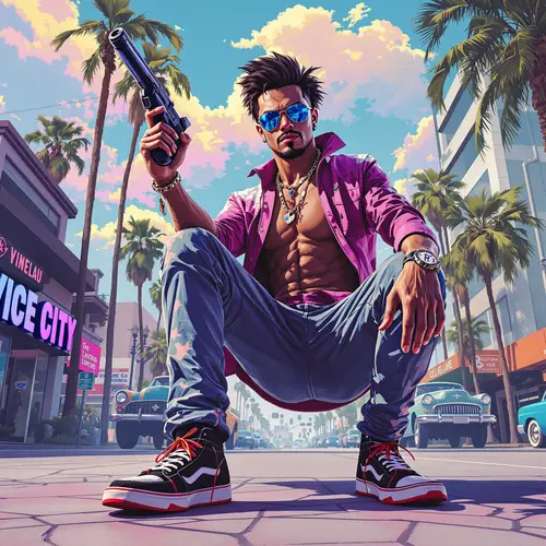 GTA Vice City Art - Borderlands Style