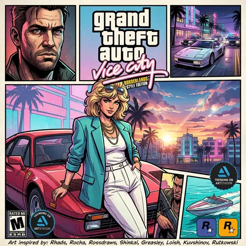 GTA Vice City Art - Borderlands Style