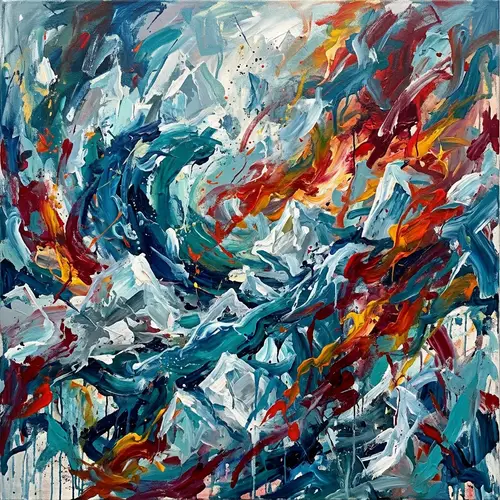 Abstract Expressionism Art Depicting Climate Change