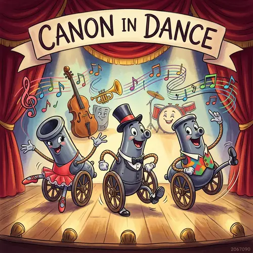 Cartoon of Canon in Dance - Fun Art