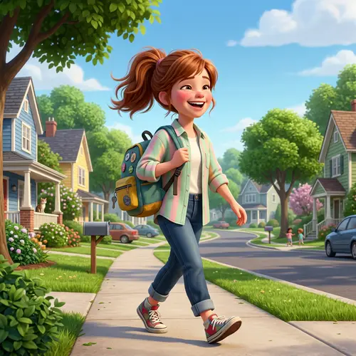 Pixar-Inspired Teenage Girl in 3D Animation