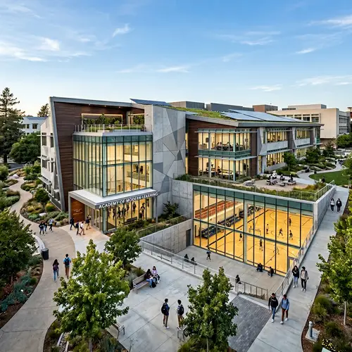 Modern Two-Story School Building with Innovative Design
