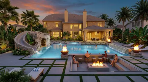 Luxury Tropical Modern Pool Design Ideas
