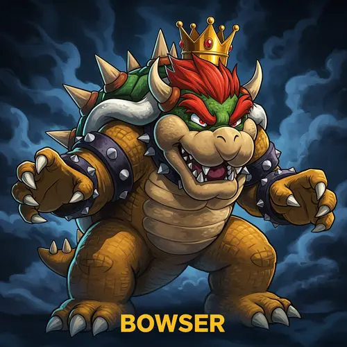Bowser Song Cover Art - Crowned Character Centerpiece