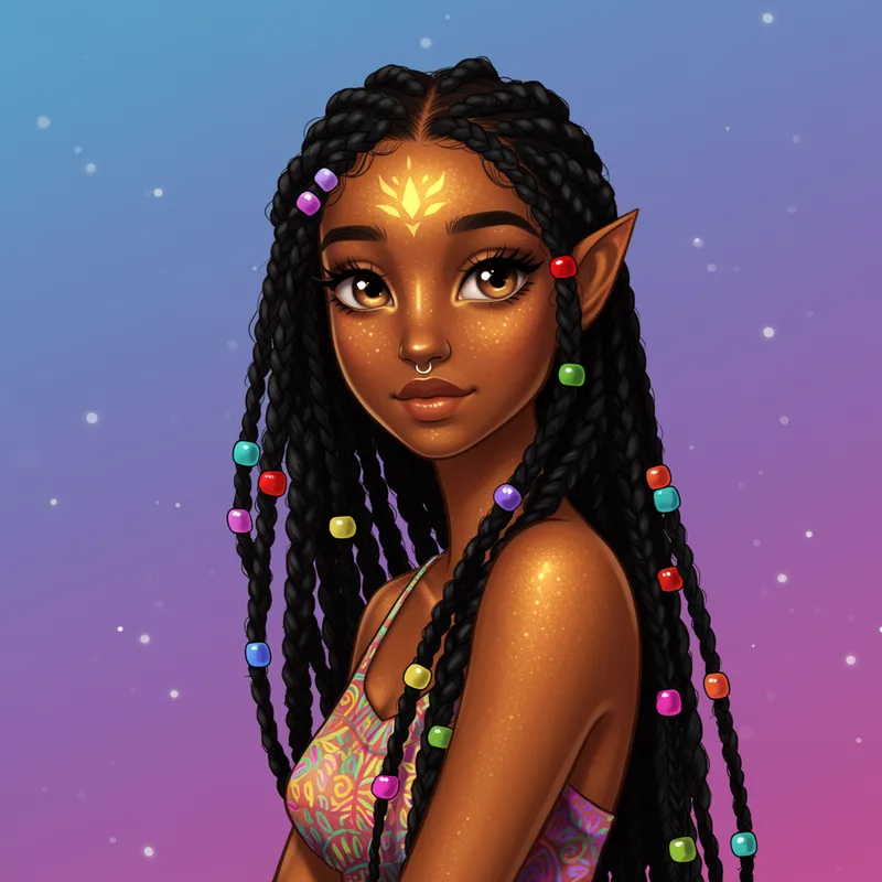 Pretty Black Avatar Girl - Unique Character Design