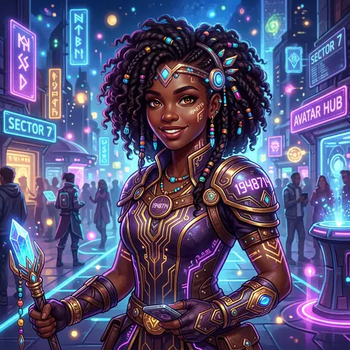 Pretty Black Avatar Girl - Unique Character Design