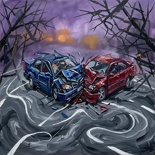 Abstract Car Accident Art | Surreal Representation