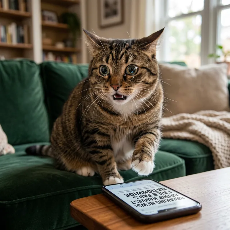 Shocked Cat with Glassy Eyes - Viral Reaction